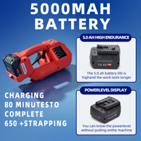 Outil de cerclage électrique K6, fonctionnement à un bouton, cerclage manuel alimenté par batterie, machine de cerclage rapide et efficace
