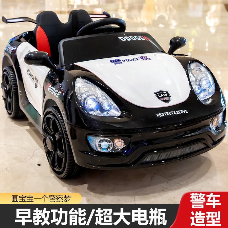 Control remoto negro de batería 6V4 de un solo motor.