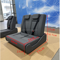 Siège convertible 2-en-1 en cuir imperméable LXRV avec harnais de sécurité pour camping-car, caravane et fourgon aménagé