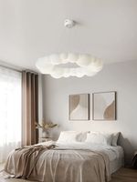 Atunus lampu gantung minimalis, lampu gantung minimalis nordic, desainer awan putih, lampu gantung langit-langit cocok untuk ruang makan kamar tidur ruang tamu