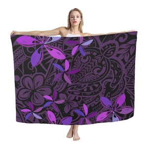 Personalización profesional Bikini Cover up Polynesian Tribal Print Girls Beach Coat Smock Bufanda Sarong Summer Hawaiian Lavalava - Product Image 3