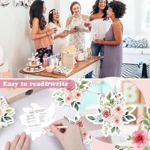 50 cartes de conseils interactives de prédiction de bébé en bois double face tenture murale écologique pour les nouveaux parents Thanksgiving Baby Shower - Product Image 4