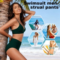 Culotte menstruelle physiologique 4 couches taille haute, absorbante et anti-fuite, pour la natation