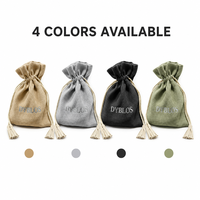 Pochette en suède pour emballage cadeau, pochette avec impression de logo, pochette à bijoux, emballage personnalisé en suède doux avec cordon de serrage, sac anti-poussière pour bijoux