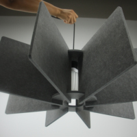 Lampe Colorbo en PET gaufré à double tête de ventilateur, gris