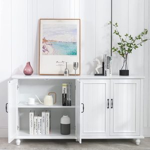 Houten Ladekast Lange Dressoir Buffetkast Te Koop In Blauwe En Witte Kleur - Product Image 4