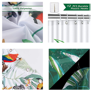 <span class=keywords><strong>Amazon</strong></span> Tropical Square 3D Polyester Imprimé Floral Oiseaux Perroquet Rideaux de <span class=keywords><strong>Douche</strong></span> avec Tapis - Product Image 6