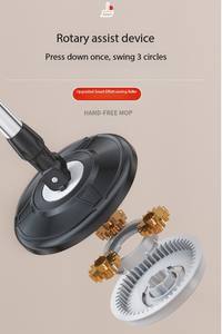 Kostenloses Muster Wischmopp-Eimer mit Schmutzwassertrennung, Freihändiges Waschen, Wischmopp mit 2 Wiederverwendbaren Mikrofaser-Mopp-Pads, Eimer-Set für die Reinigung - Product Image 3