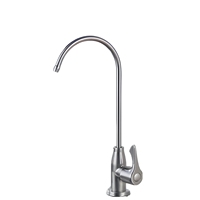 Robinet de cuisine moderne monocommande en acier inoxydable à poser sur le plan, finition brossée, avec purificateur d'eau intégré et cartouche céramique