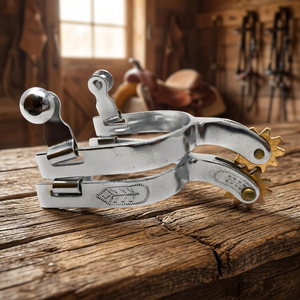 Espuelas de Acero Cromado Grabadas para Jóvenes / Espuelas Vaqueras Occidentales - Product Image 2
