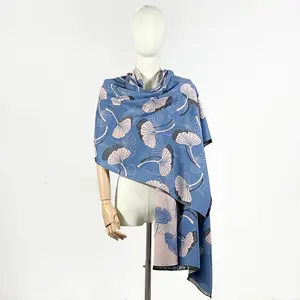 Vente en gros de foulards double face en cachemire avec pompon, hijab en viscose, pashmina, châles tricotés, couverture pour foulard d'hiver