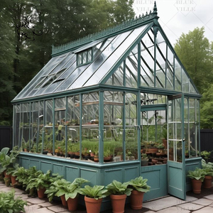 Serre en verre victorienne noire BLVE pour jardin extérieur, véranda ornée en fer forgé pour terrasse sur <span class=keywords><strong>le</strong></span> toit - Product Image 5