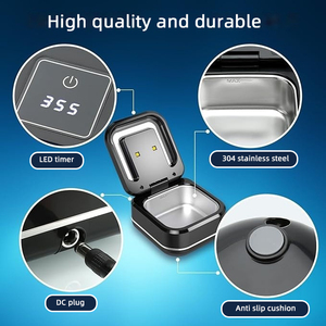 Máquina de limpieza de alineador de ortodoncia portátil, caja de retención de dentaduras dentales para el hogar, limpiador ultrasónico UVC para joyería <span class=keywords><strong>Glasser</strong></span> - Product Image 3