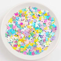 500g/sac Paillettes en PVC en forme d'étoile, de cœur, de flocon de neige, de papillon, de canne à sucre et de fleur, mélange de couleurs claires pour loisirs créatifs