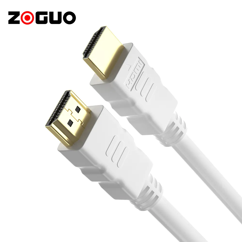 चीन व्यावसायिक निर्माण HDMI 2.0 केबल 1M 1.5M 18Gbps HDMI 4K केबल सफेद