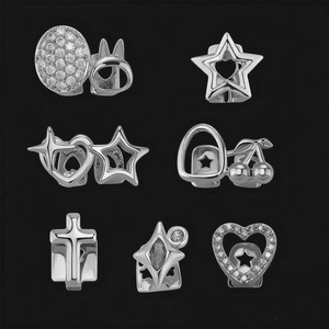 <span class=keywords><strong>HCG</strong></span>-379 Nouveauté : Coque dentaire unisexe plaquée or avec zircons, motifs étoile, cœur, croix – Décoration tendance pour les dents, idéale pour les fêtes - Product Image 2