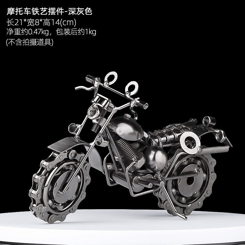 Moto harley gris foncé 21 cm