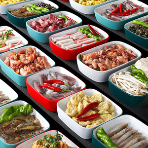 Platos de exhibición para cocina abierta, bandejas de melamina para servir en hoteles y restaurantes, platos fríos, color sólido 610 - Product Image 4