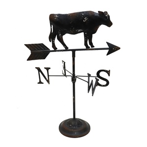 Desk Top <strong>Weather</strong> <strong>Vane</strong> W/ Bull Iron Decoration BSCI Ornaments XIAMEN PORT <strong>Wind</strong> Mill Metal Support Garden Finial Ming Rich - Product Image 1