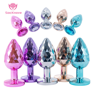 SacKnove kadınlar eşkenar dörtgen renkli elmas yetişkin seksi oyuncaklar paslanmaz anüs dilatör vajina takı aşk stimülasyon Metal Anal <span class=keywords><strong>Plug</strong></span> - Product Image 1