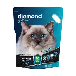 Litière pour chat bentonite sable de qualité supérieure de marque diamantée pour l'usine de toilettage des chats directement en gros