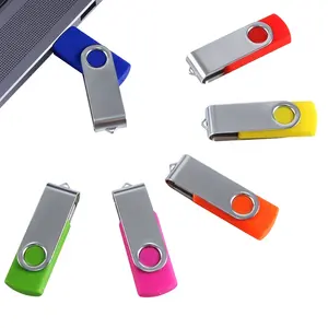 USB Flash Drive 64GB, Baru Baja Logam Putar Memori 8GB 32Gb Cel Stik Usb Kecepatan Tinggi Berputar Hadiah Bisnis Terbaik U Disk