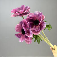 Fleurs d'anémone artificielles réalistes en vrac, tige unique, en latex, réutilisables, parfaites pour les bouquets de mariage, les remises de diplômes et la décoration intérieure