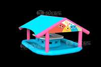 Bar aquatique gonflable commercial, piscine gonflable avec parasol, piscine en PVC, structure gonflable pour fête en plein air