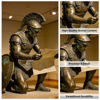 Statue de Homme en Bronze Grandeur Nature, Sculpture Métallique d'Extérieur pour Jardin, Figurine de Guerrier Samouraï Célèbre pour Décoration de Parc
