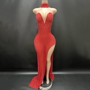منتجات Novance Trending دروبشيبينغ بألوان أنيقة فساتين حفلات حمراء للنساء فستان سهرة - Product Image 1