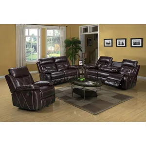 Chinese Factory Wholesale Leather Sofa Recliner 6 Ssats Corner Recliner Elegant Living Room Sofa Set Furniture