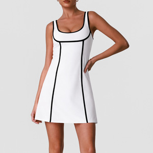 Gaun Tanpa Lengan Warna Kontras Terbaru untuk Wanita, Berbusa, Elegan, Mewah, untuk Golf, Pickleball, Tenis, Gaun Terusan Wanita - Product Image 4