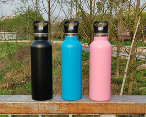 Soggiorno freddo caldo vuoto isolato bocca larga Thermo Travel sport bicchiere bottiglia d'acqua fredda con paglia - Product Image 6