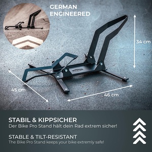JH-Mech-Soporte de <span class=keywords><strong>bicicleta</strong></span> vertical sólido negro para rueda trasera y rueda delantera, estante de estacionamiento de <span class=keywords><strong>bicicleta</strong></span> de metal plegable portátil - Product Image 2