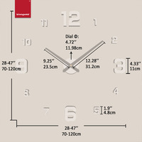 Grande Horloge Murale DIY Blanche, Surface Acrylique Brillante, Moteur Quartz Silencieux, Décoration Sans Cadre pour Gîte, Airbnb, Hall d'Entrée, Vente en Gros