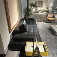 Meubles de cuisine et de salon en cuir convertibles et extensibles, ensemble de canapés en cuir italien de luxe modernes