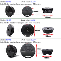Subwoofer universel pour voiture de 18 pouces, amplificateur audio professionnel, alimentation 12V CC, 600W RMS, 20-200Hz, haut-parleur de basses pour voiture