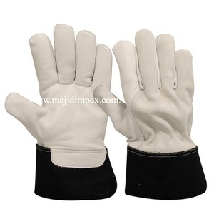 Leather Safety Work <b>Gloves</b> Pakistan 14 Inch for Live Working - Product Image 1