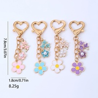 Pendentif de sac double face coloré à motif floral pour femme, porte-clés en alliage de zinc, cadeau de vacances pour enfant, pendentif de sac ou de clés de voiture