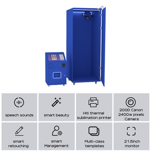 Photomaton à angle élevé, photomaton automatique pour mariage et fête, support de toile de fond Vogue, fonctionnement par pièces, carte de crédit, argent liquide, impression d'identité - Product Image 3