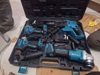Ensemble d'outils électriques sans fil multifonctionnels 5-en-1 sans balais 800W, perceuse sans clé, batterie au lithium, personnalisable OEM, recharge électrique