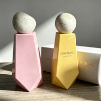 Vente en gros d'usine, flacon de parfum en verre carré de luxe vide personnalisé, orange, 100 ml, peut être livré avec un couvercle et une boîte d'emballage