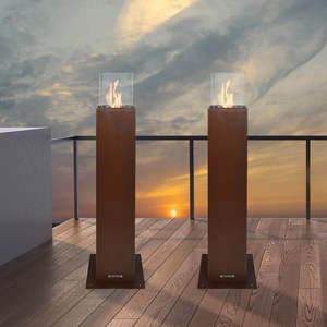 DIVINA FIRE Cheminée au bioéthanol CAPRI 110 jardin extérieur foyers autoportants cheminée au bioéthanol rouille - Product Image 2