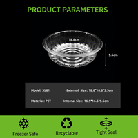 Bol en plastique transparent jetable universel en gros, récipient alimentaire et pour eau, avec plateau intérieur remplaçable