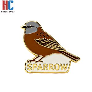 Pin de metal esmaltado chapado en oro moderno, personalizado de fábrica con 20 años de experiencia, con emblemas de aves mundialmente famosas: Águila, Pingüino, <span class=keywords><strong>Gaviota</strong></span>, Gorrión, Golondrina - Product Image 5