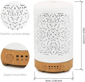 Vente en gros 100ml de diffuseur d'arôme en céramique d'huile essentielle de synchronisation creuse intelligente LED aromathérapie pour la maison hôtel - Product Image 4