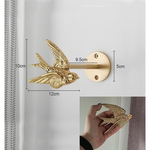 Swallow Shaped <b>Wall</b> <b>Hooks</b> Gold Durable Coat Rack For Living Room Balcony - Product Image 2