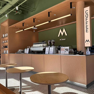 Comptoir de bar d'îlot personnalisé en acier inoxydable 304, surface brossée de qualité alimentaire avec repose-pieds, usage commercial - Product Image 1