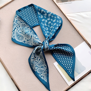 Écharpe imprimée à pois et cachemire double face style INS <span class=keywords><strong>japonais</strong></span> et coré<span class=keywords><strong>en</strong></span>, foulard tendance pour étudiant, attache-cheveux, ruban long pour sac - Product Image 2