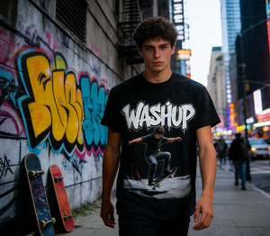 Magliette Personalizzate Kornit DTG, Produzione OEM, Design Skateboard, Abbigliamento all'Ingrosso, 100% Cotone - Product Image 3